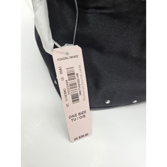 Victorias Secret Black Bling Train Case Makeup Fabric Cosmetic Bag NWT 3 Piece - Picture 2 of 9